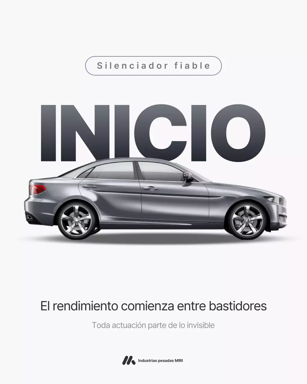 Anuncio de coche moderno gris