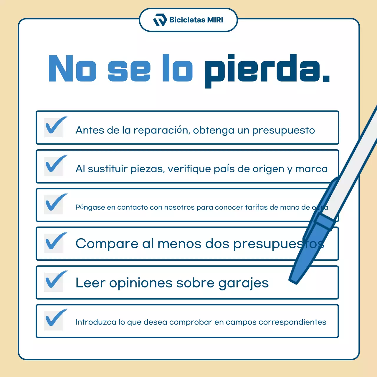 Anuncio de reparación de motocicletas sencillas en color beige