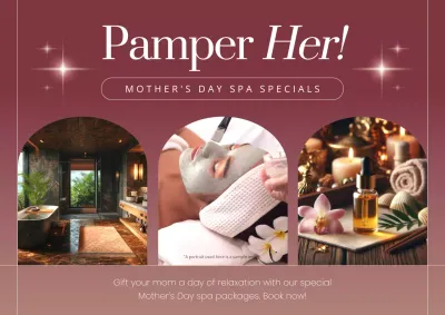 Maroon Elegant Spa Promotion Poster