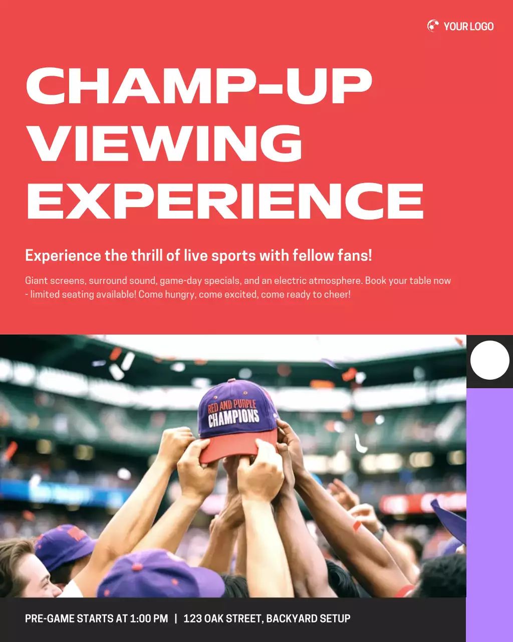 Red Bold Sports Watching Party Promotion Instagram Post