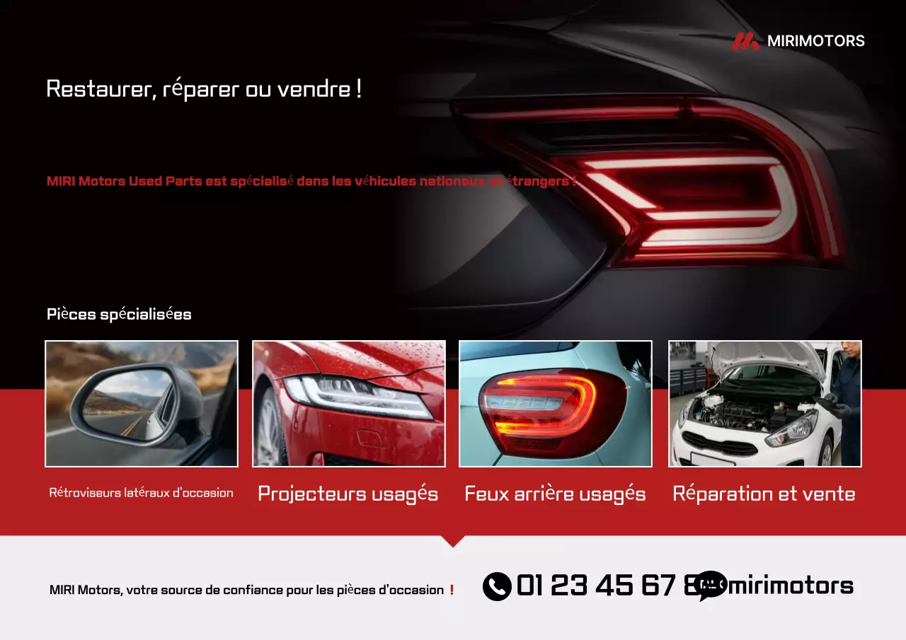publicité pour une voiture moderne rouge