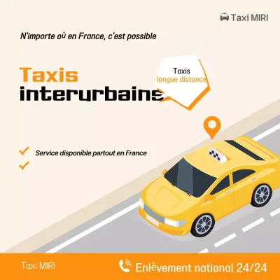 Publicité pour un taxi moderne orange