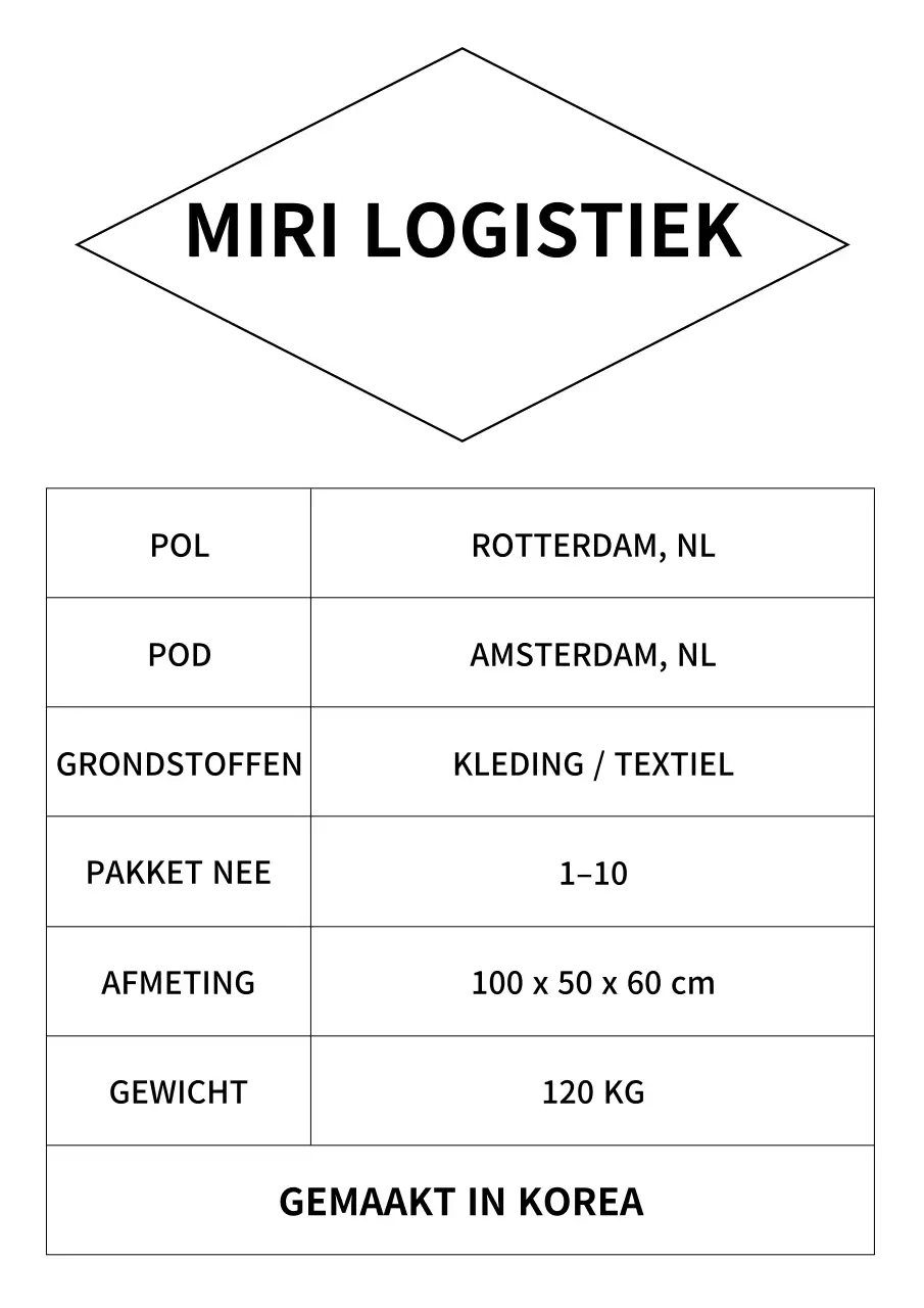 Zwarte eenvoudige logistieke informatiegids