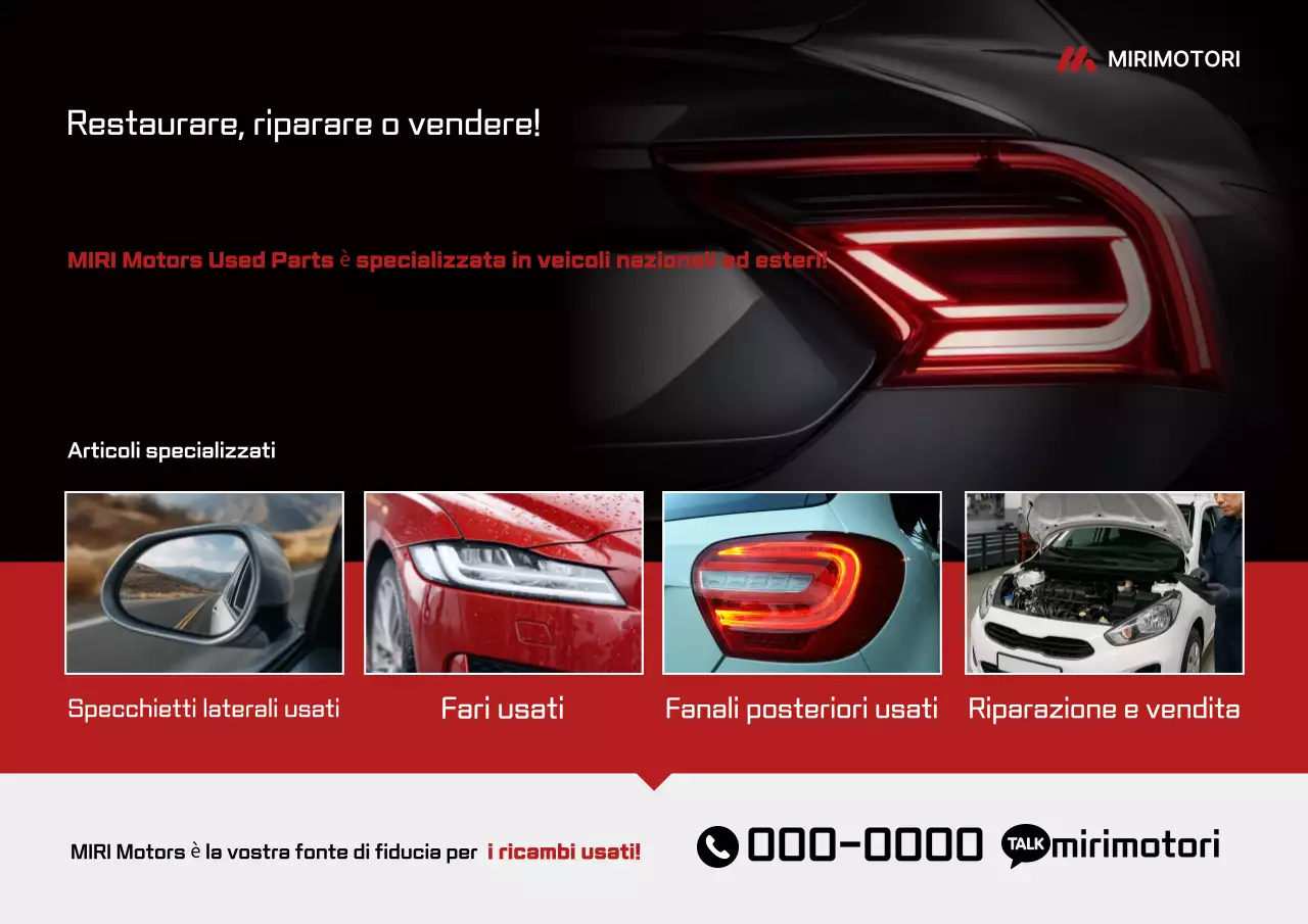 pubblicità di auto moderna rossa