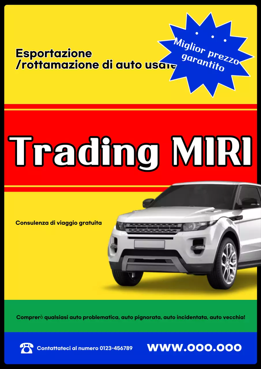 Pubblicità di auto usate di base gialla