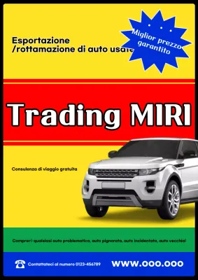 Pubblicità di auto usate di base gialla