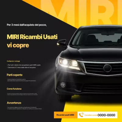 Pubblicità di ricambi per auto moderne nere