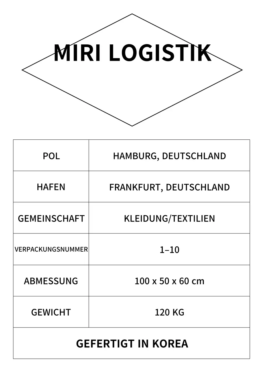 Black Simple Logistics Informationshandbuch