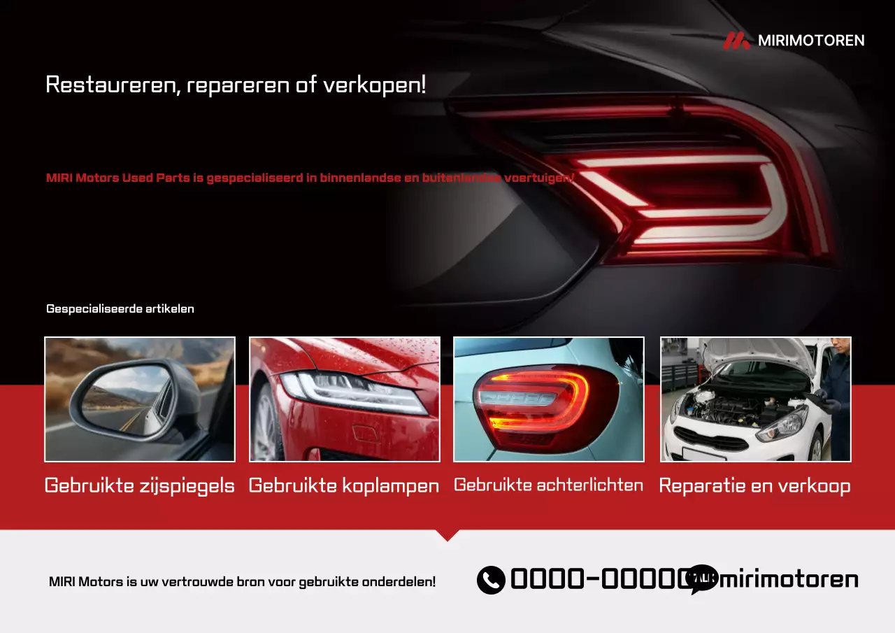 rode moderne auto reclame