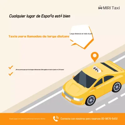 Anuncio de taxi moderno naranja