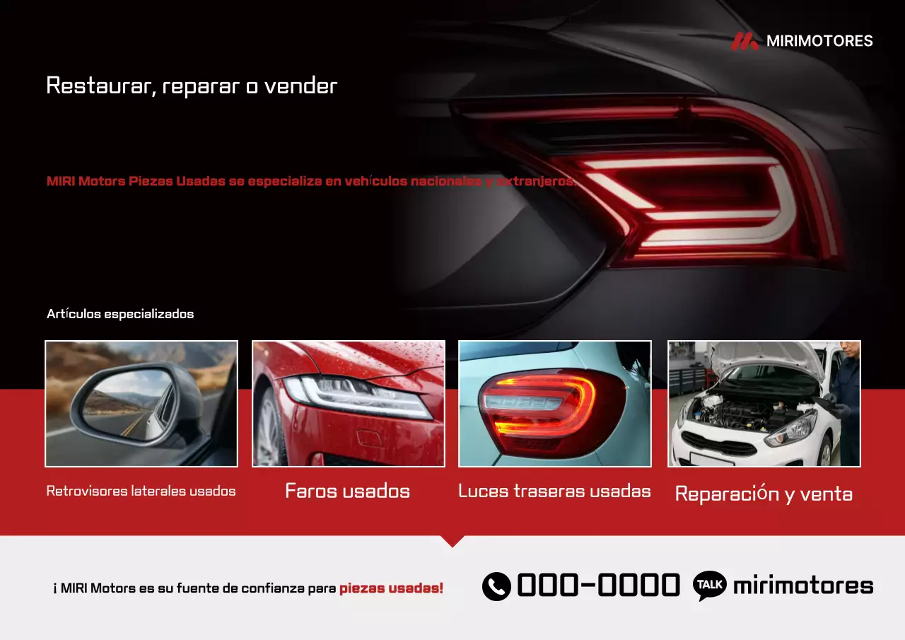 Anuncio de coche moderno rojo