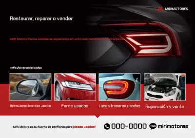 Anuncio de coche moderno rojo