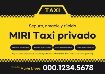 Anuncio de taxi amarillo simple