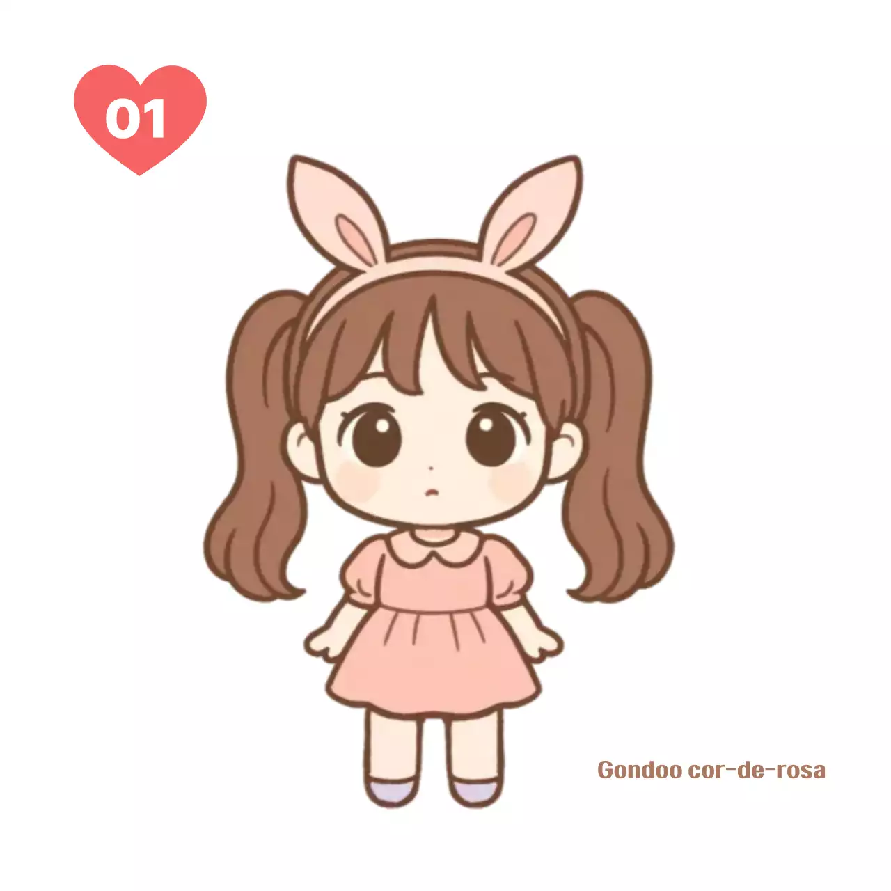 Adesivos fofos de personagens de bebê rosa