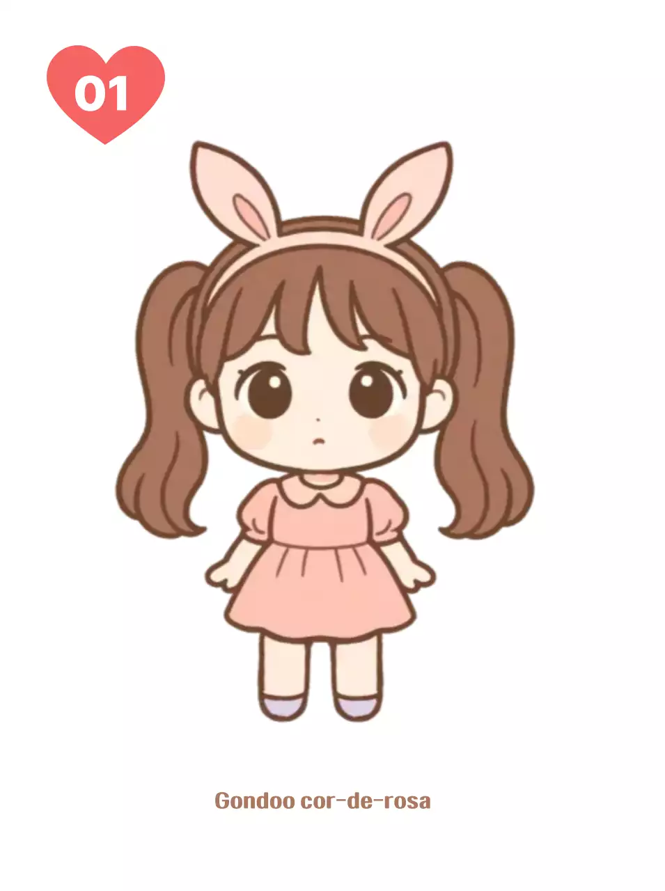 Adesivos fofos de personagens de bebê rosa