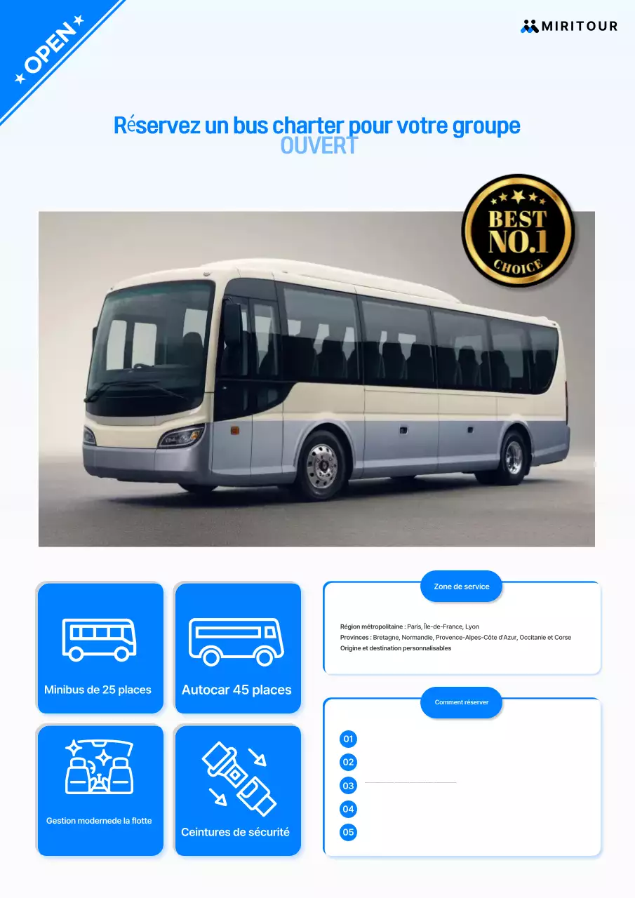 Promotion du service de bus nolisés du groupe Sky Blue Clean