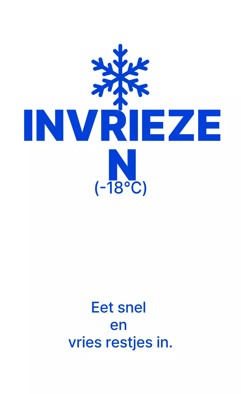 Blauwe eenvoudige vriezeropslagmethode