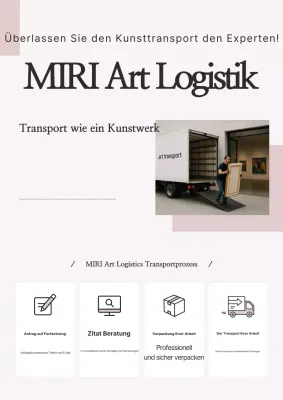 Beige Einfache Kunstwerk-Transportwerbung