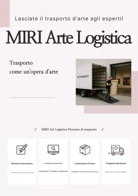 Pubblicità di trasporto con opera d'arte semplice beige