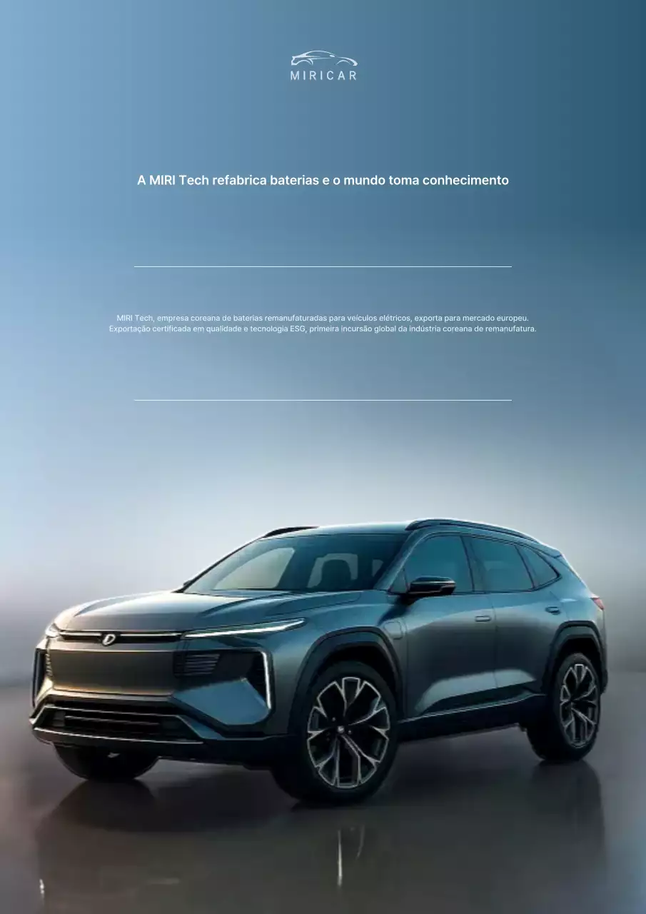 Promoção de empresa de baterias para carros elétricos em azul e elegante