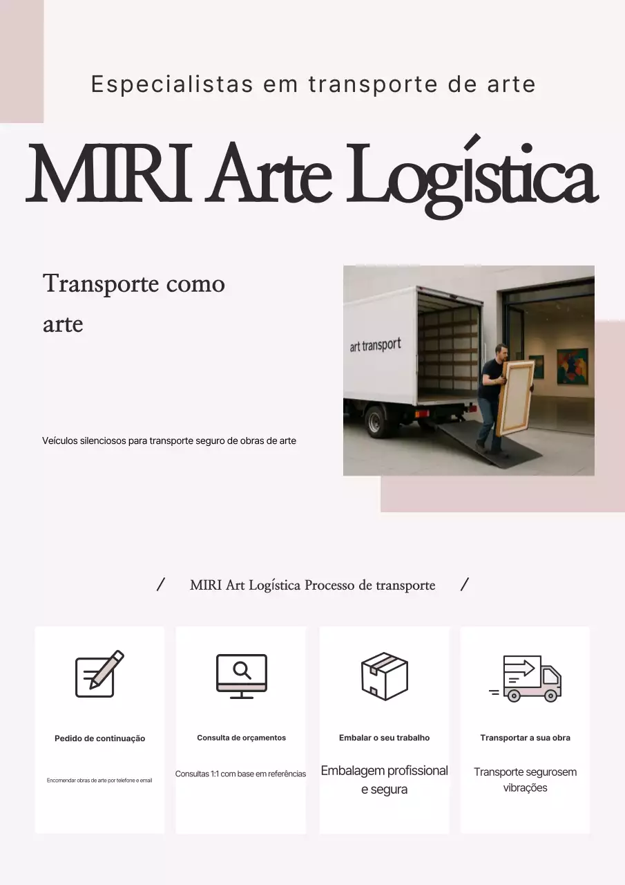 Anúncio de Transporte de Arte Simples Bege