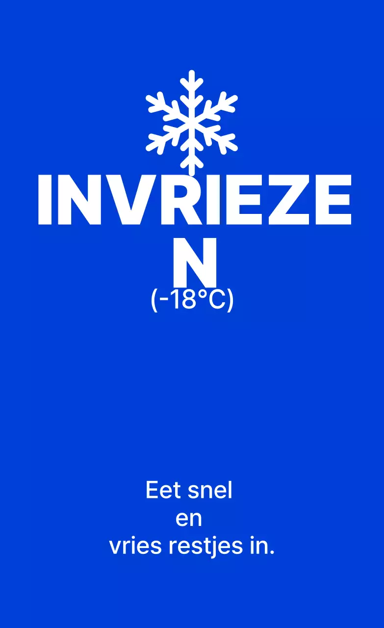 Blauwe eenvoudige vriezeropslagmethode