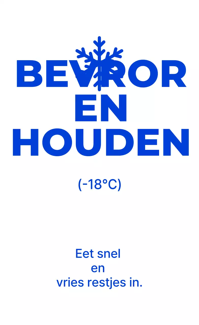 Blauwe eenvoudige vriezeropslagmethode