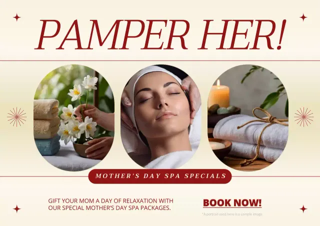 Cartaz de promoção de spa elegante bege