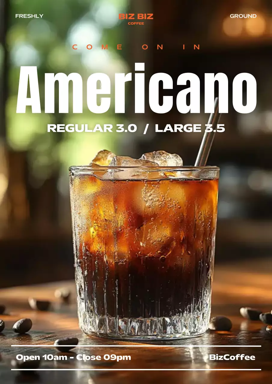 갈색 모던 커피 메뉴판