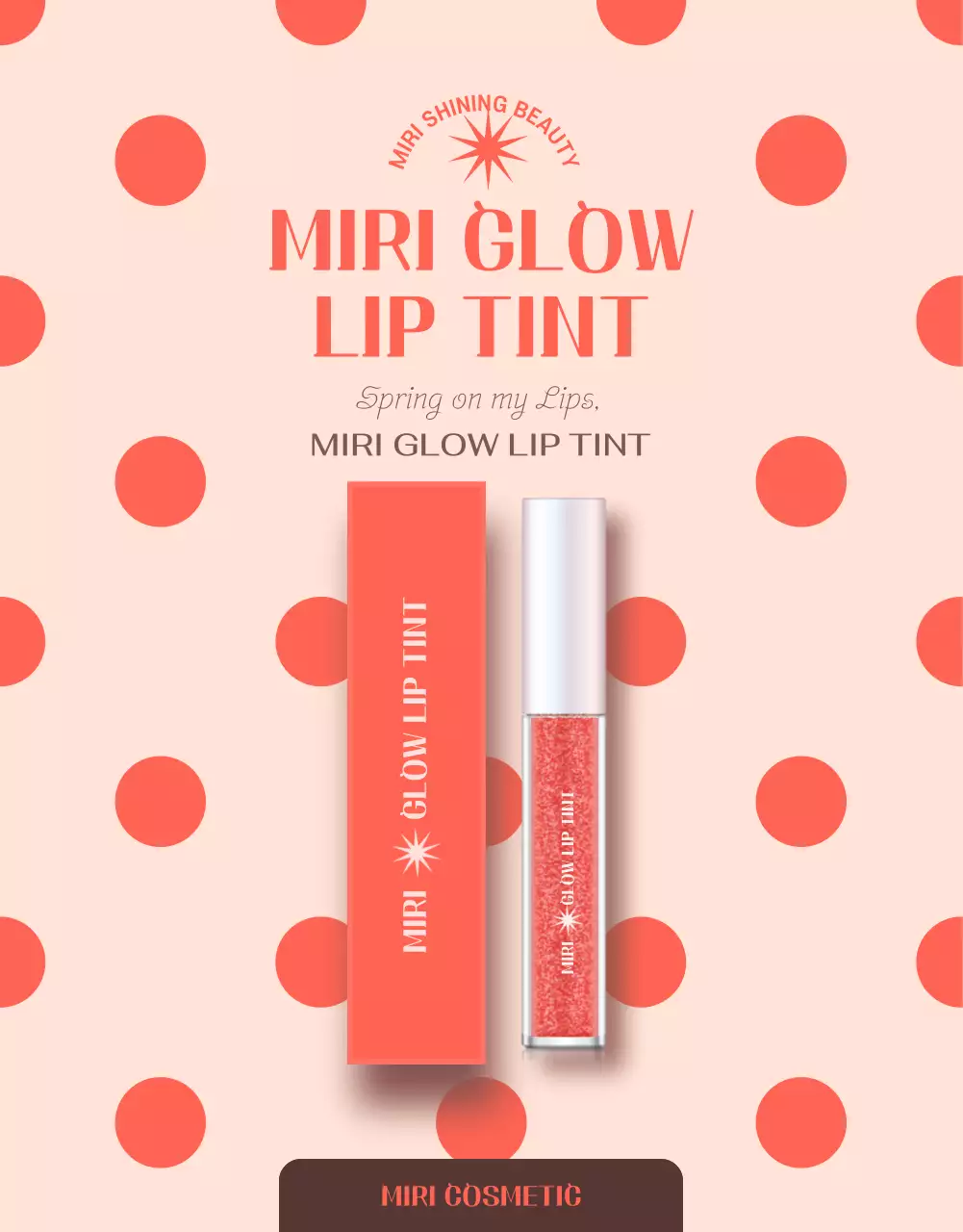 Coral Trendy Cosmetic Promotion Poster