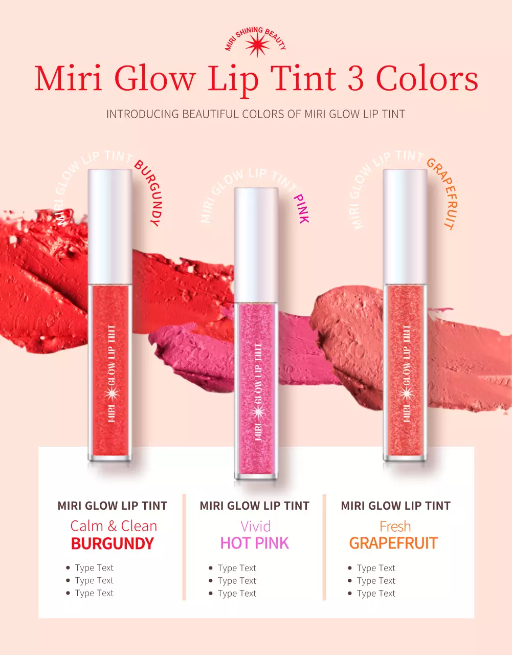 Coral Trendy Cosmetic Promotion Poster