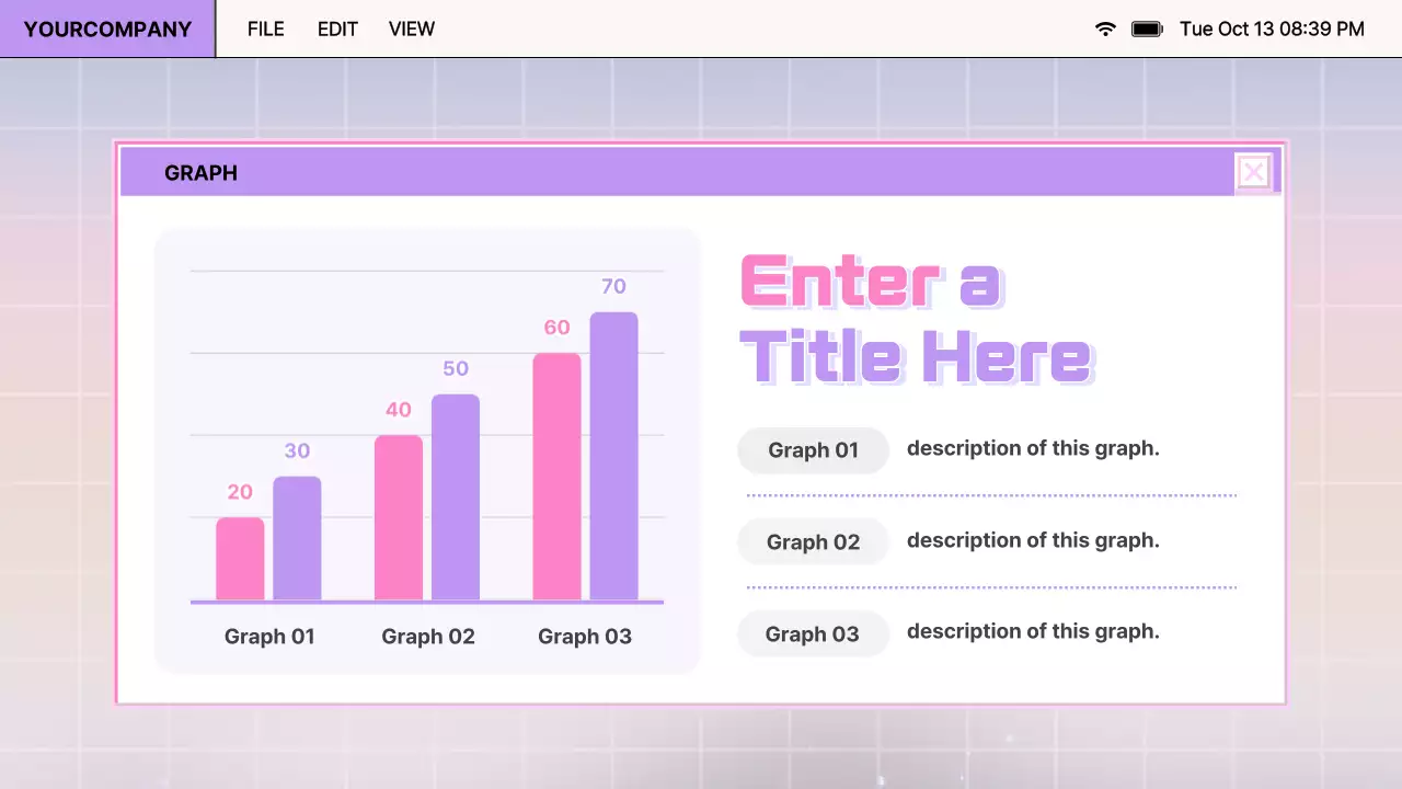 Retro browser design report in purple and pink