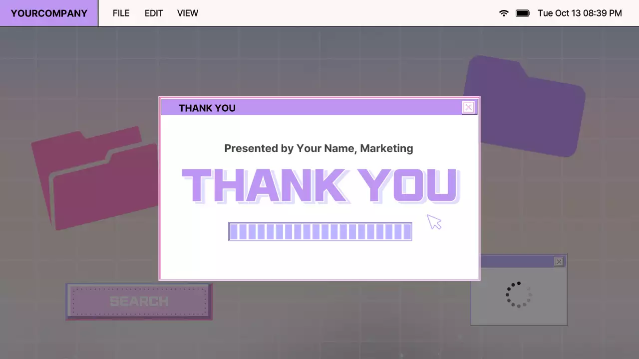 Retro browser design report in purple and pink