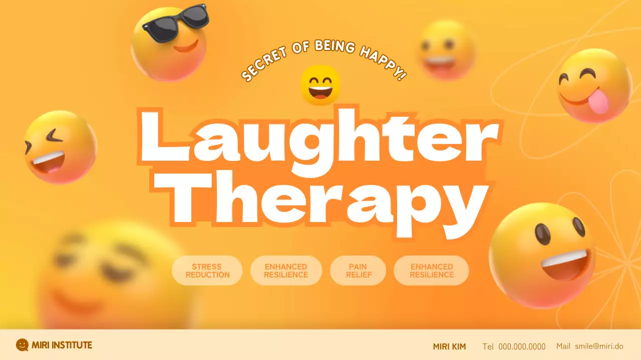 노란 스마일 귀여운 웃음치료 교육 자료