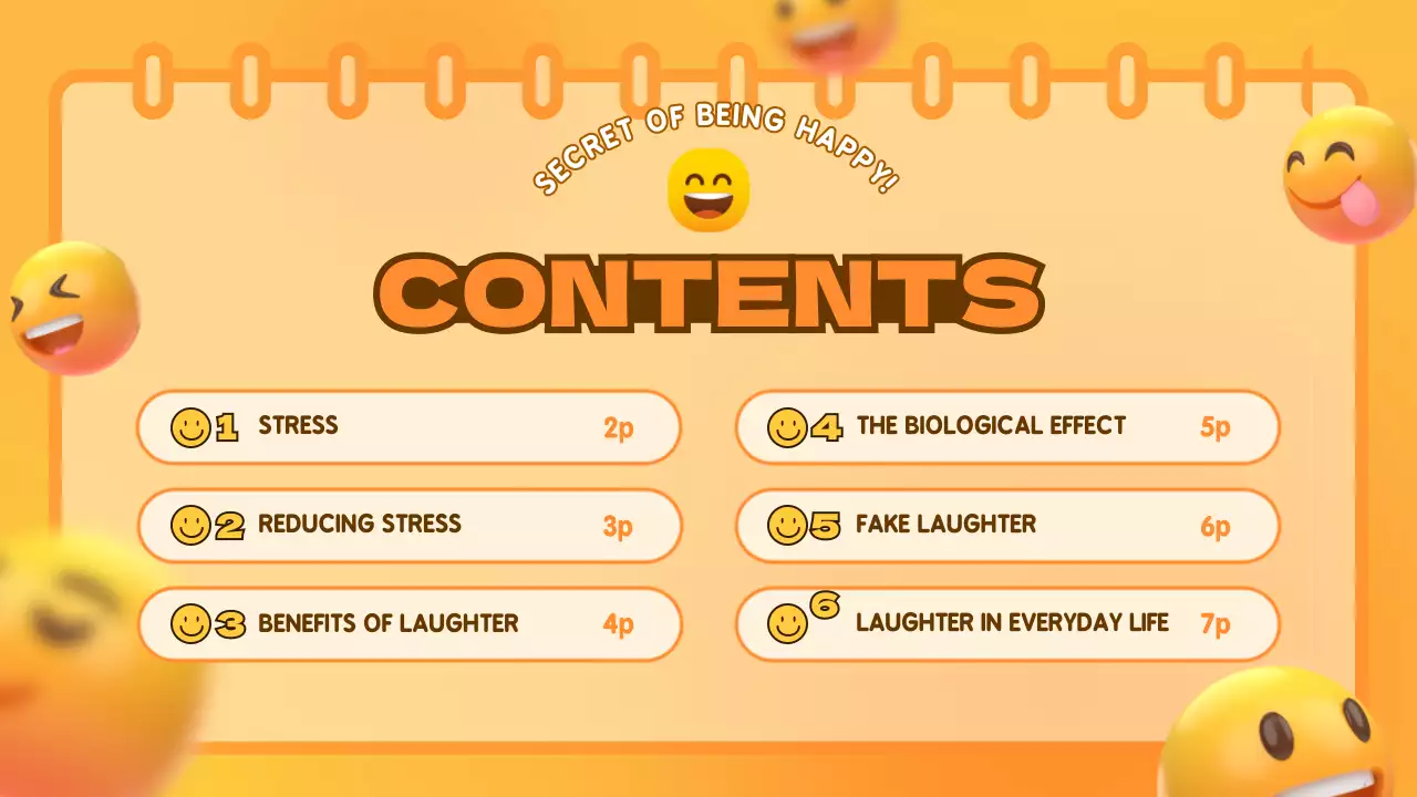 노란 스마일 귀여운 웃음치료 교육 자료