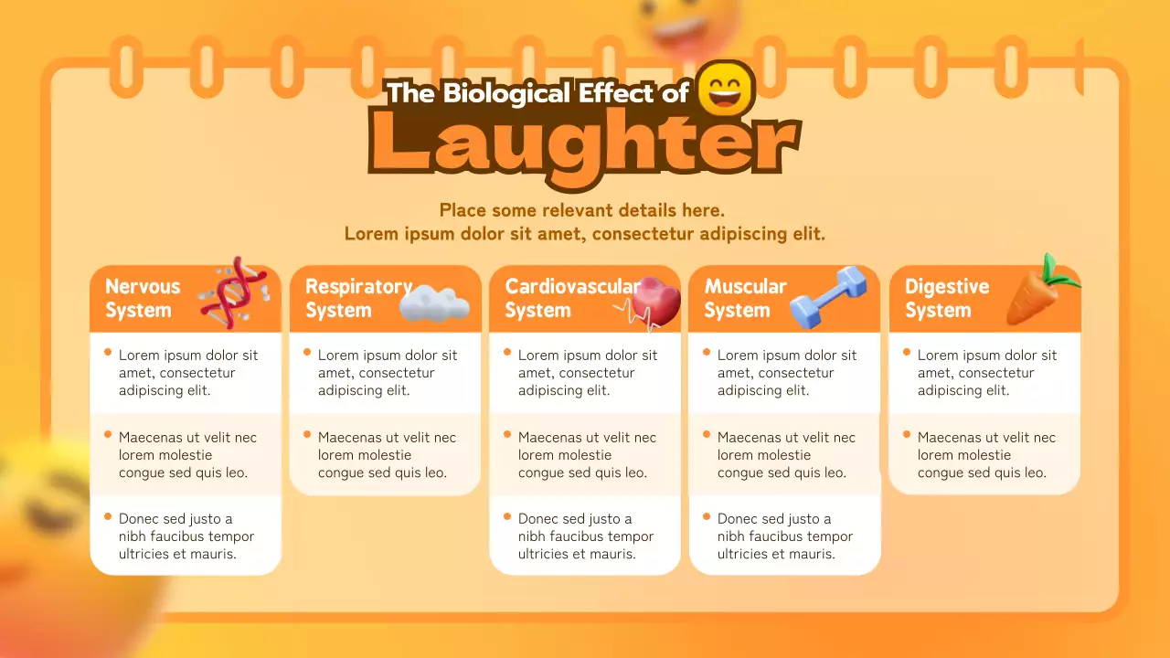 노란 스마일 귀여운 웃음치료 교육 자료