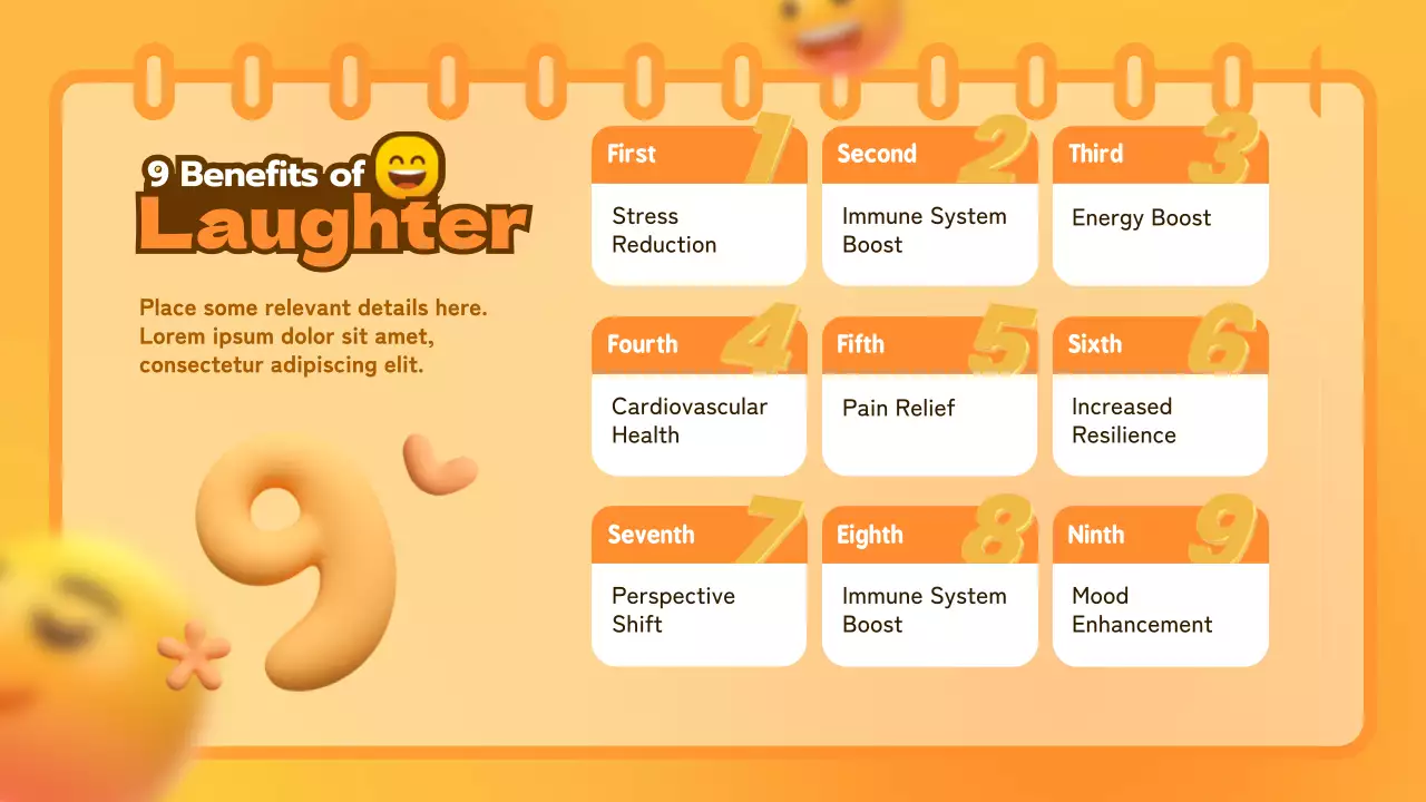 노란 스마일 귀여운 웃음치료 교육 자료