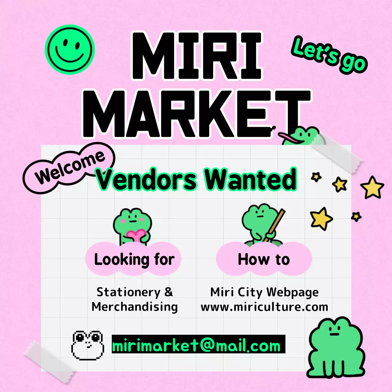 핑크색 노트필기테마의 장난스러운 개구리