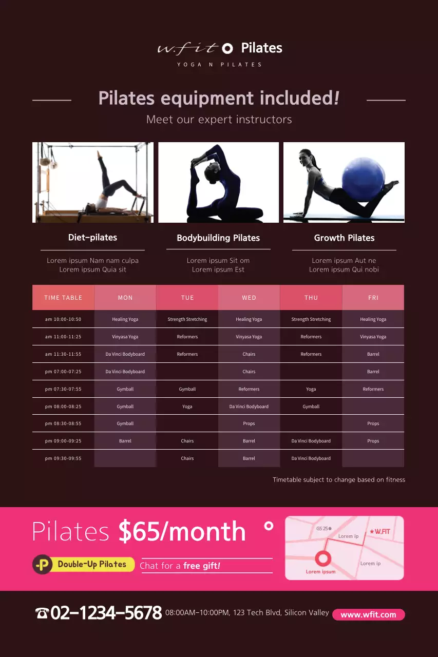 Brown Modern Pilates Promotion Poster