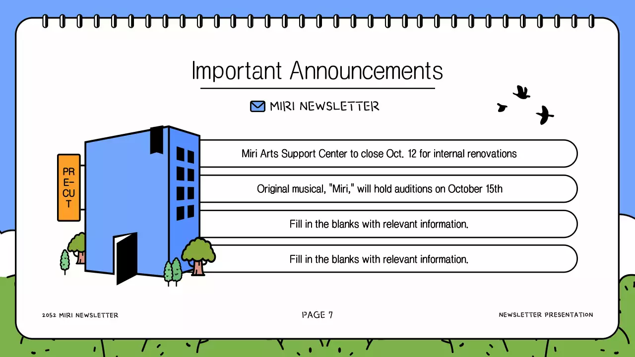 블루 심플 컬처 뉴스레터 프리젠테이션