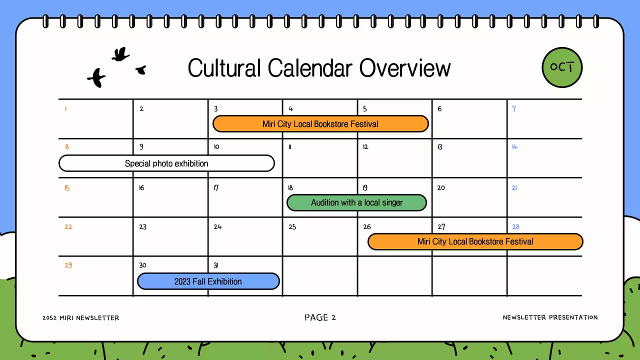 블루 심플 컬처 뉴스레터 프리젠테이션