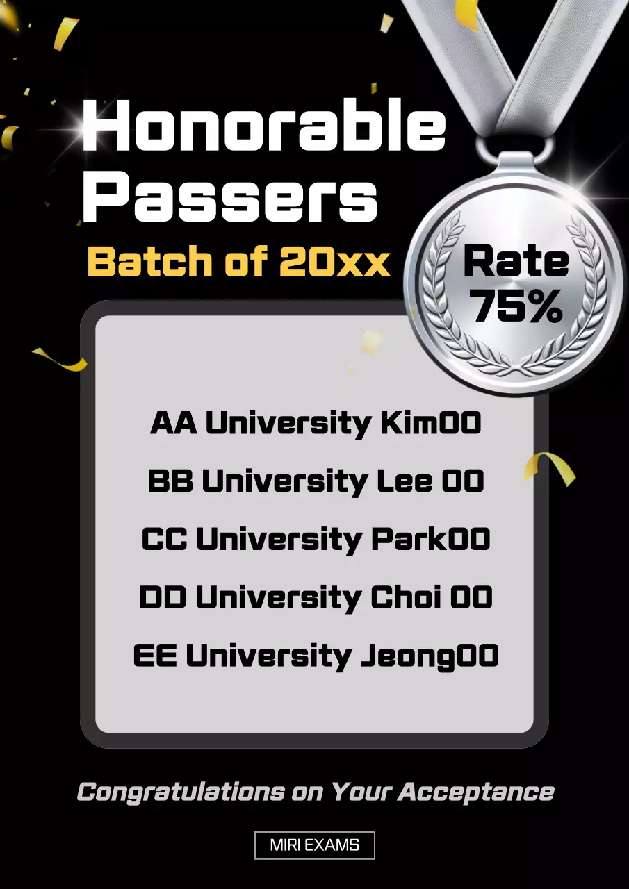 Black Modern Exam Announcement Poster