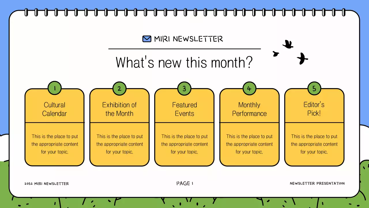 블루 심플 컬처 뉴스레터 프리젠테이션