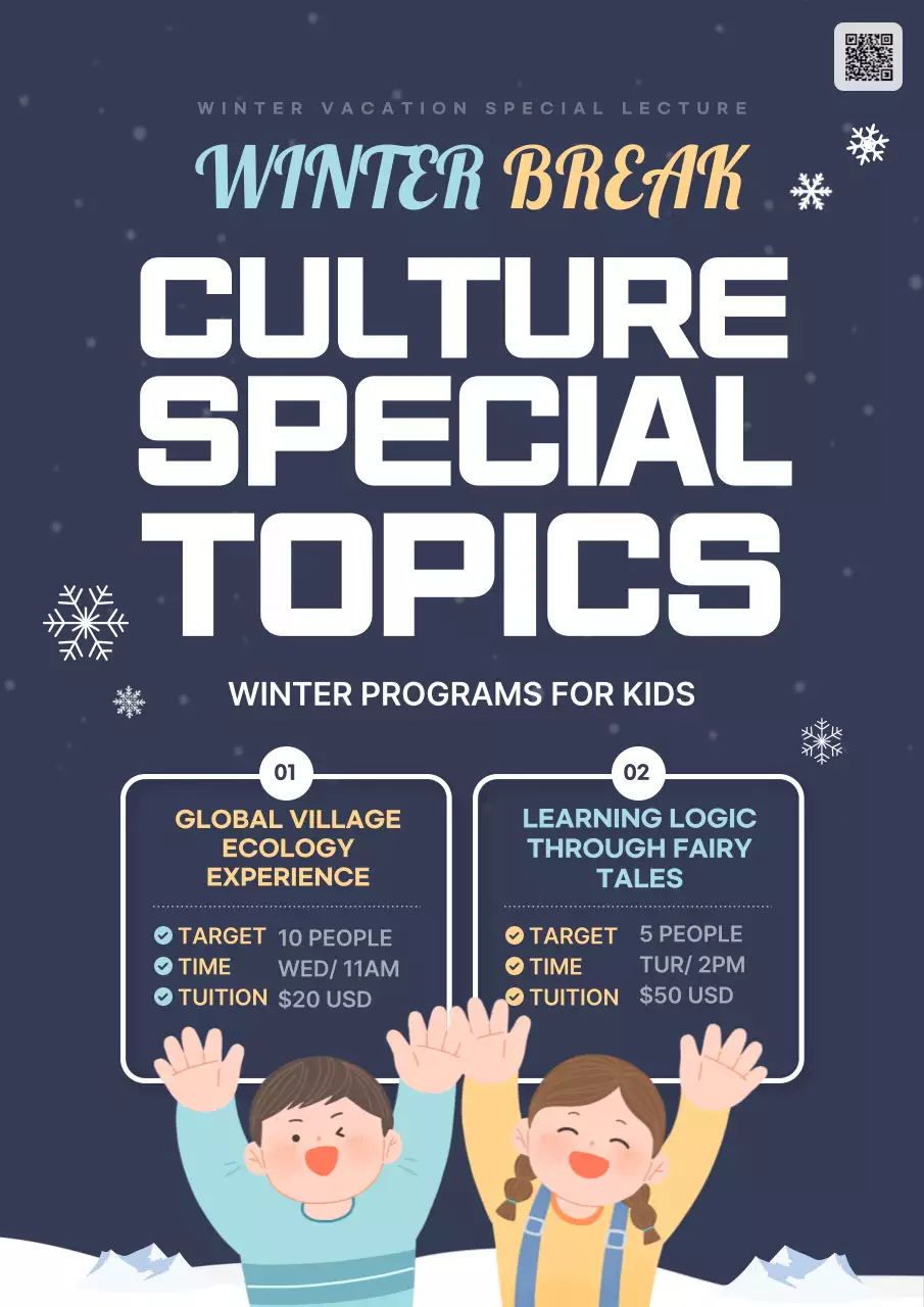 Blue Modern Winter Lecture Poster