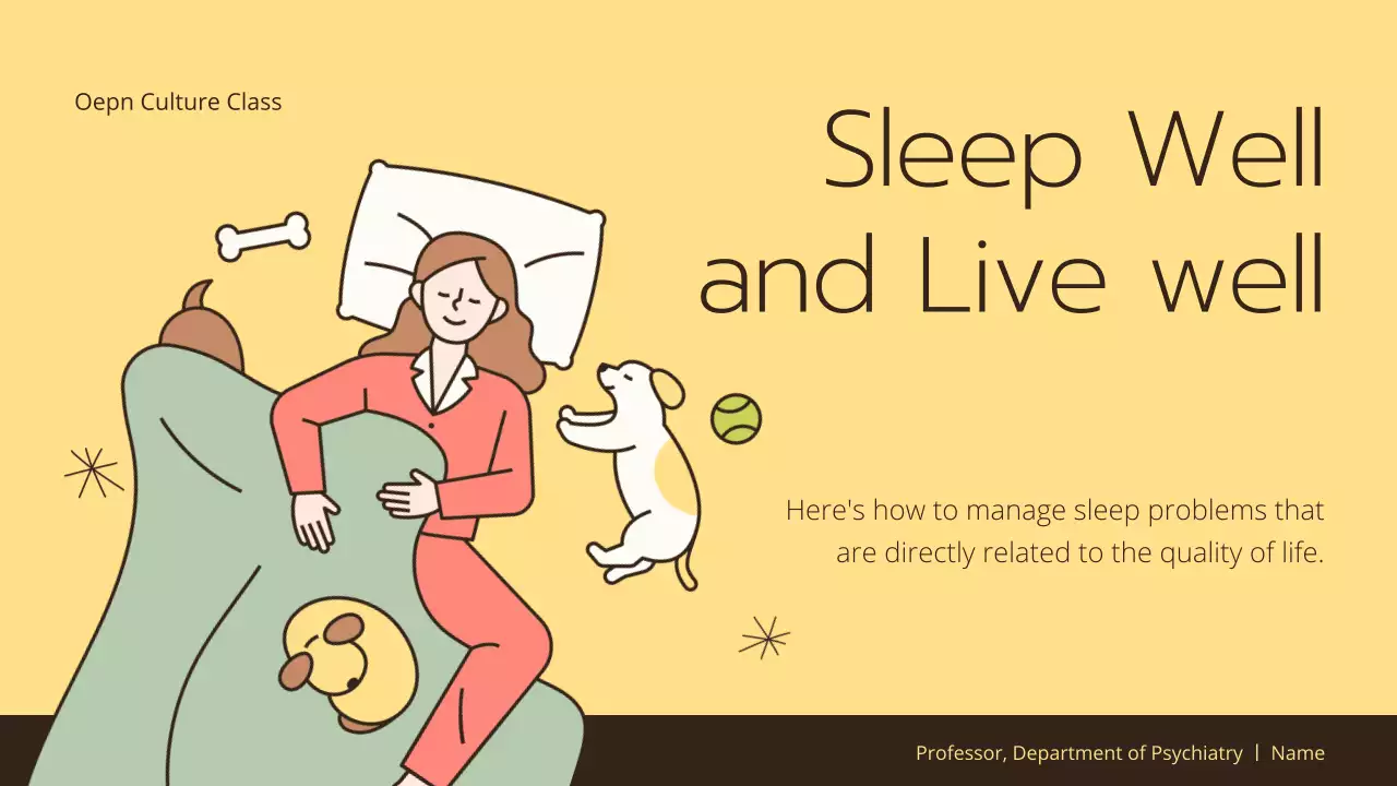 Yellow Simple Sleep Class Presentation