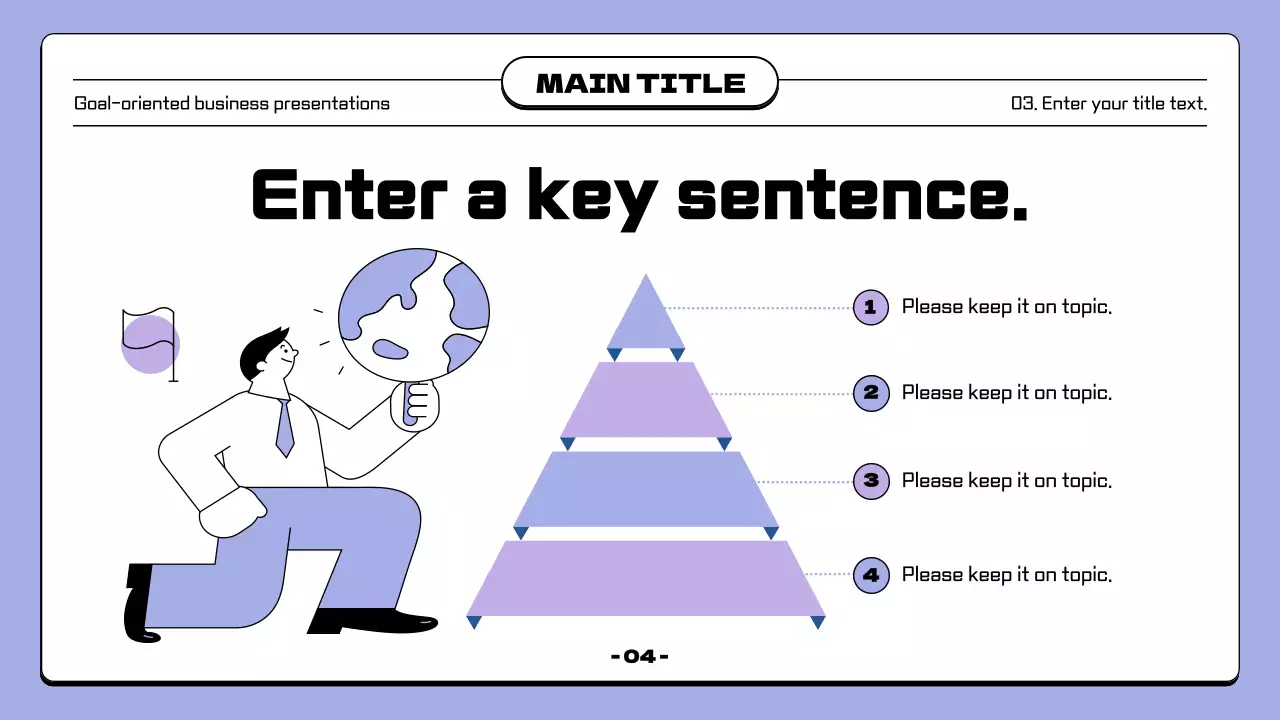 연보라와 검정의 심플한 깃발 컨셉의 발표자료