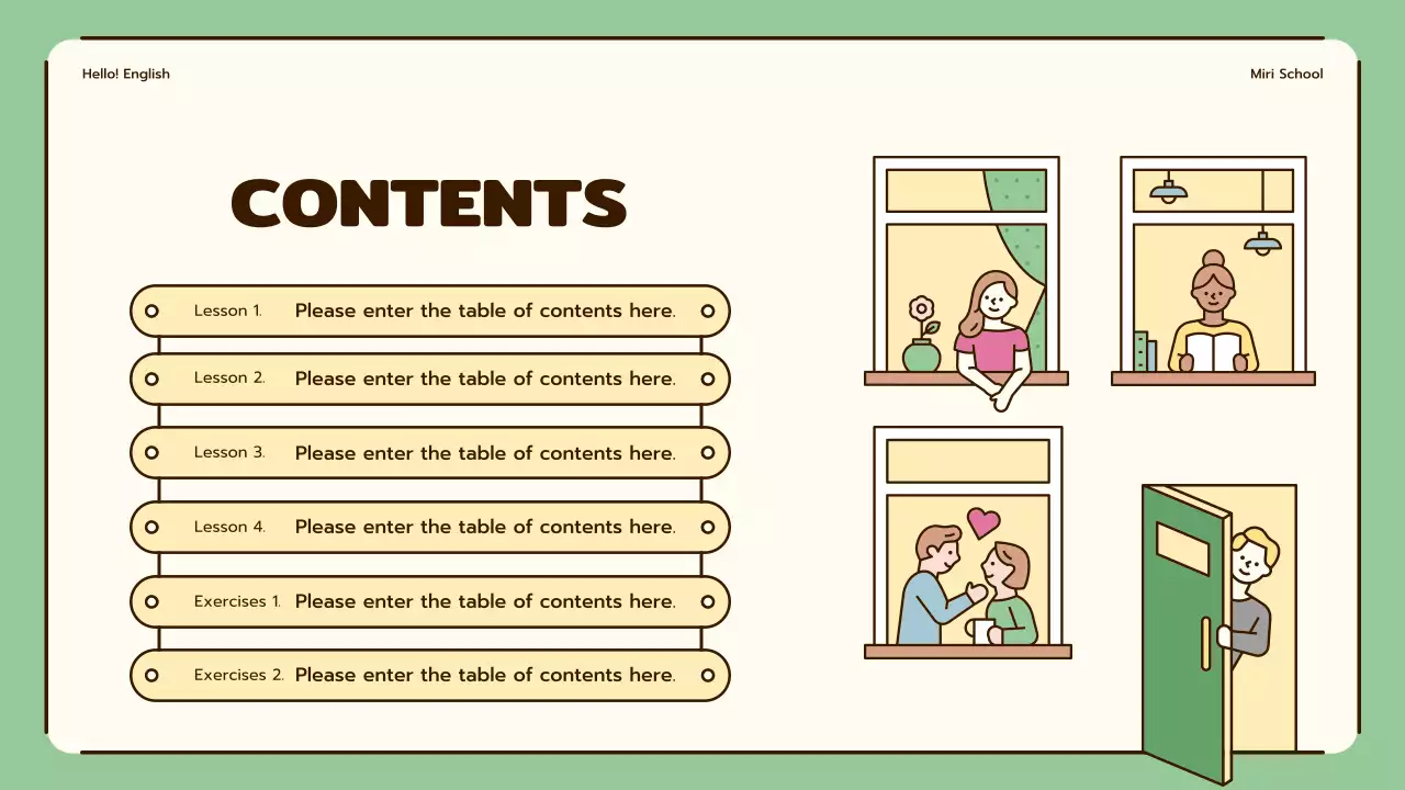 Green Minimal English Course Presentation