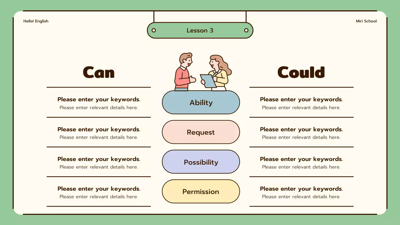 Green Minimal English Course Presentation