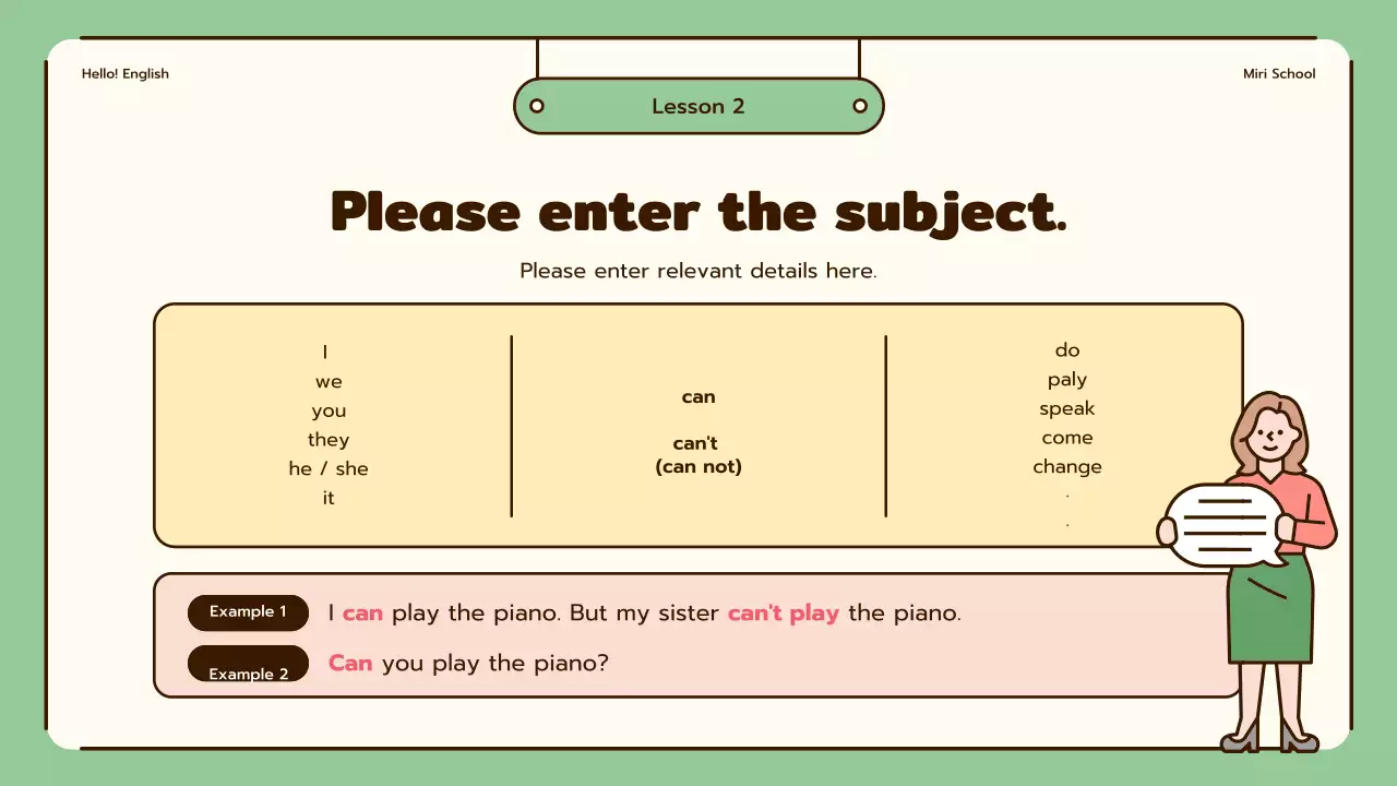 Green Minimal English Course Presentation