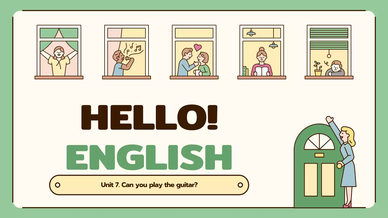 Green Minimal English Course Presentation